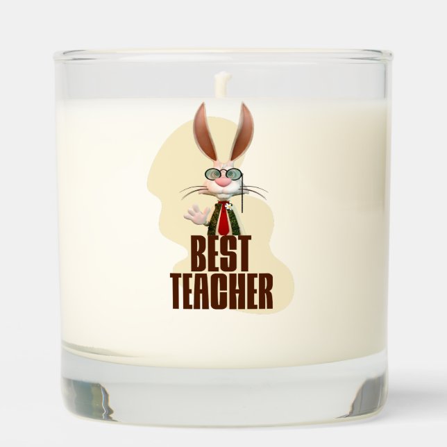 Funny Rabbit Best Teacher Scented Candle (Front)