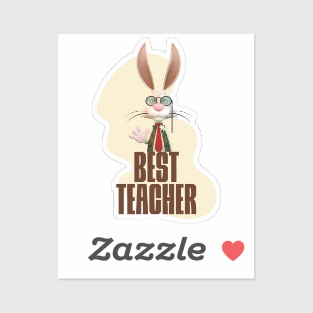 Funny Rabbit Best Teacher Sticker (Sheet)