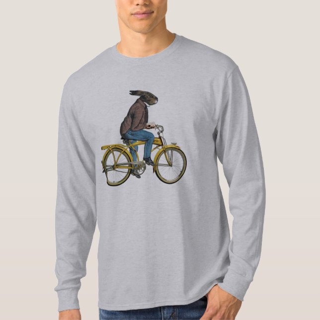 Funny Rabbit Bicycle Cycling Sports T-Shirt (Front)