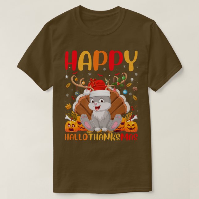 Funny Rabbit Bunny Animal Lover Happy Bunny HelloT T-Shirt (Design Front)