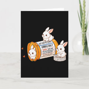 Funny Rabbit Bunny Anti Depressant Zoo Boys Girls  Card