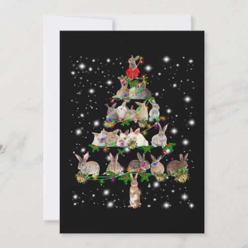 Funny Rabbit Christmas Tree Ornaments Decor Holiday Card