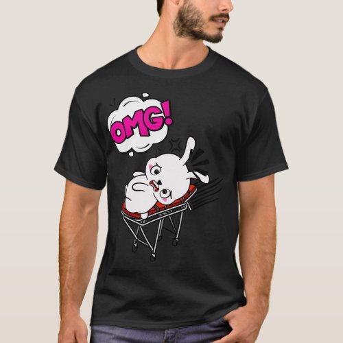 Funny Rabbit is on a runaway stretcher T_Shirt