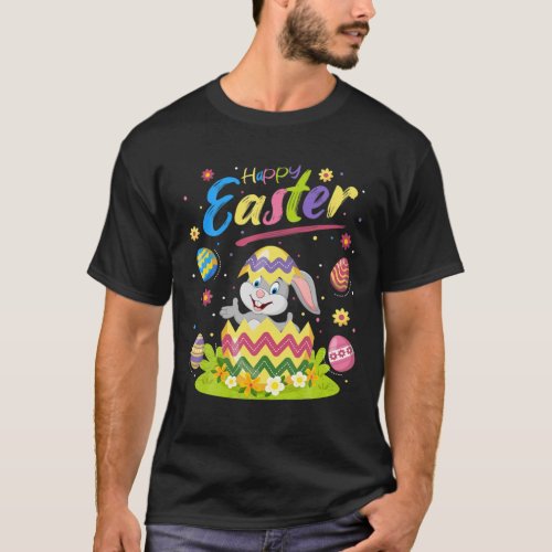 Funny Rabbit Lover Easter Egg Cute Rabbit Happy Ea T_Shirt