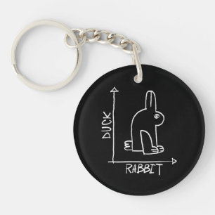 Funny Rabbit or Duck, wildlife animal diptyc Keychain