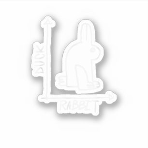 Funny Rabbit or Duck, wildlife animal diptyc Sticker