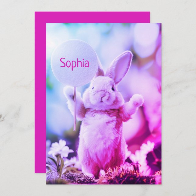 Funny Rabbit Simple Purple Card (Front/Back)