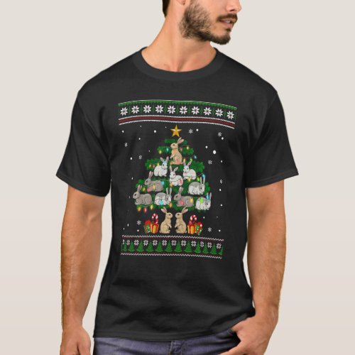 Funny Rabbits Christmas Tree  Ornament Decor Ugly T_Shirt