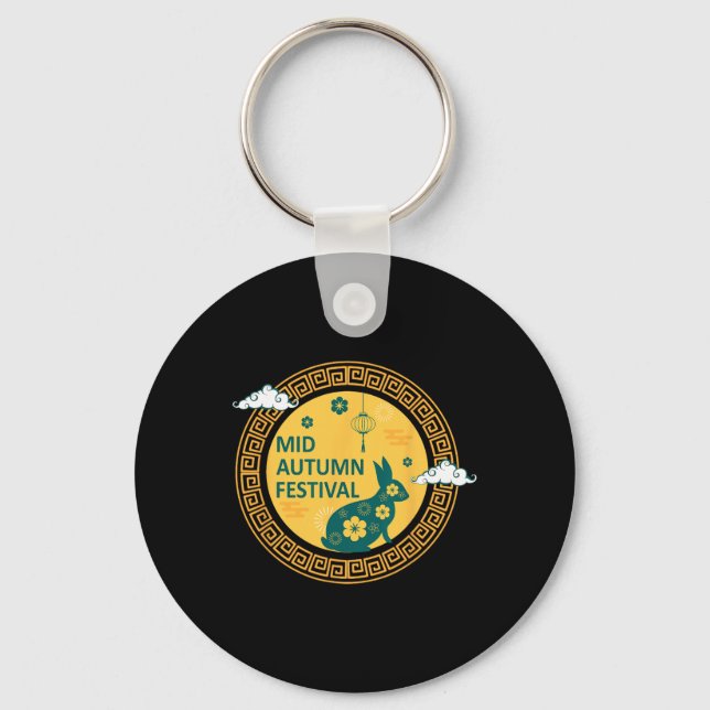 Funny Rabbits Mooncake Chinese New Year Mid Autumn Keychain (Front)