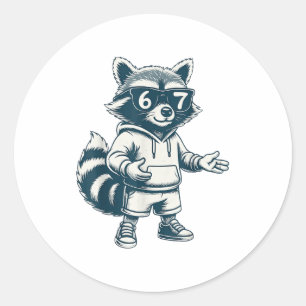 Funny Raccoon 67 Meme Six Seven Classic Round Sticker