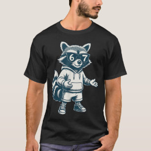 Funny Raccoon 67 Meme Six Seven T-Shirt