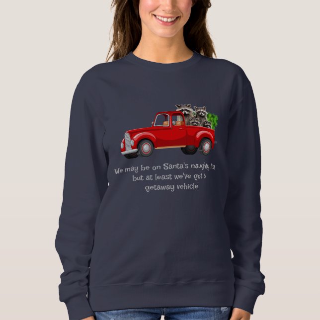 Funny Raccoon Animal Christmas Shirt  (Front)