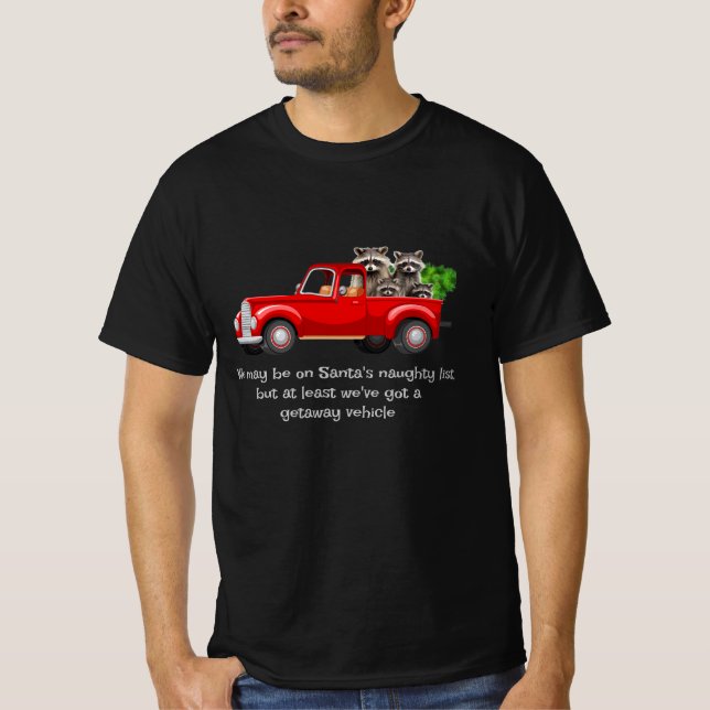 Funny Raccoon Animal Christmas Shirt  (Front)
