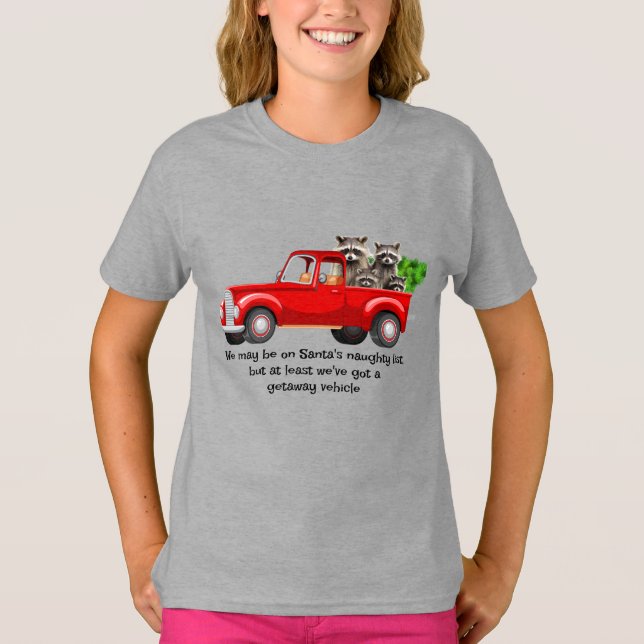 Funny Raccoon Animal Christmas Shirt  (Front)