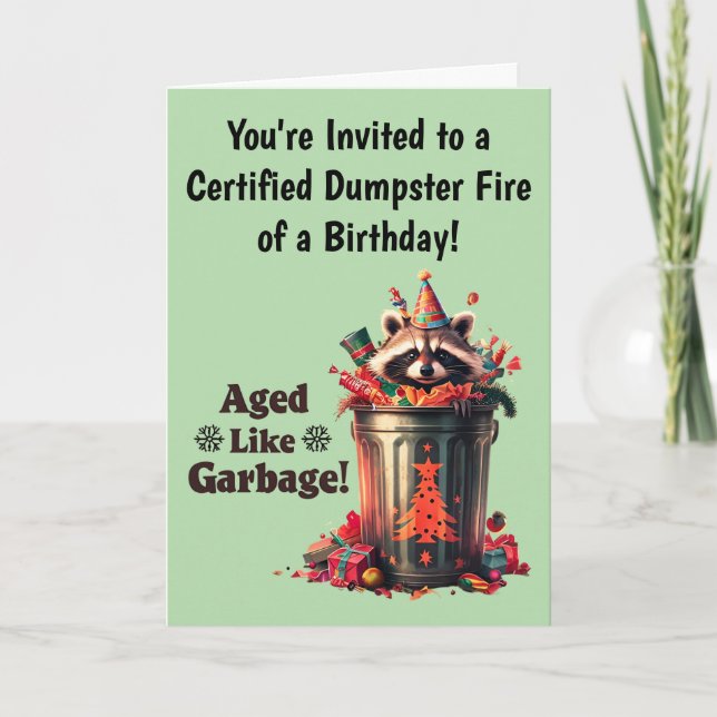 Funny Raccoon Birthday Party Invite (Front)