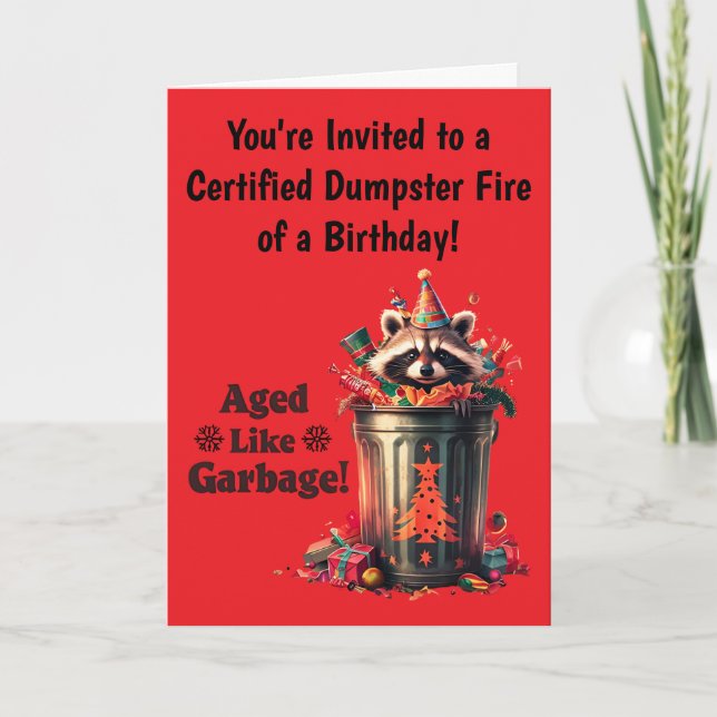 Funny Raccoon Birthday Party Invite (Front)