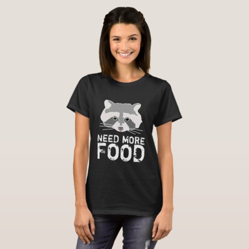 Funny Raccoon Black T_Shirt