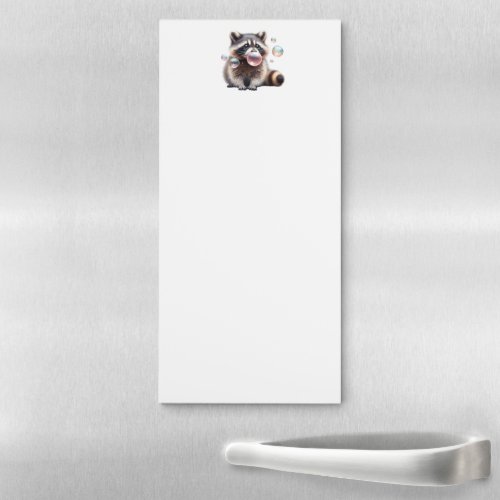 Funny Raccoon Blowing Bubbles Gum Fridge Magnetic Magnetic Notepad