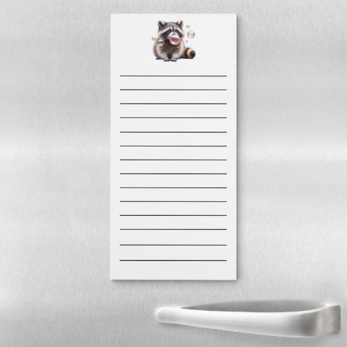 Funny Raccoon Blowing Bubbles Gum Pink Fridge  Magnetic Notepad