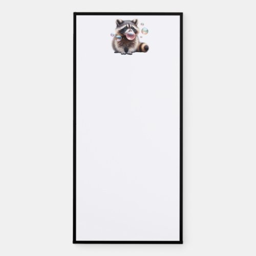 Funny Raccoon Blowing Bubbles Gum Pink Fridge  Magnetic Notepad