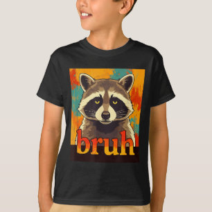 Funny Raccoon Bruh Meme Teens Boys Girls Men Graph T-Shirt