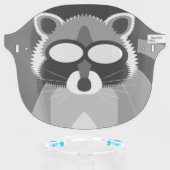 Funny Raccoon Cartoon Face Face Shield (Front w/Glasses)
