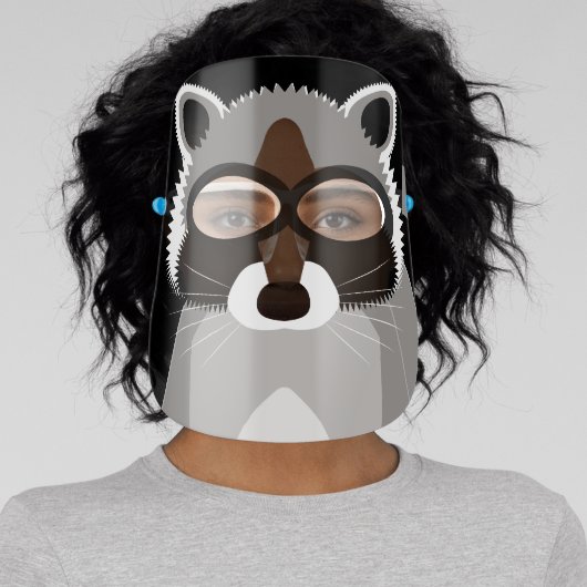 Funny Raccoon Cartoon Face Face Shield (Insitu)