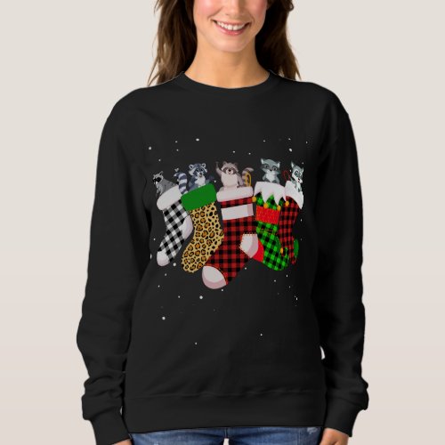 Funny Raccoon Christmas Socks Costume Merry Xmas G Sweatshirt