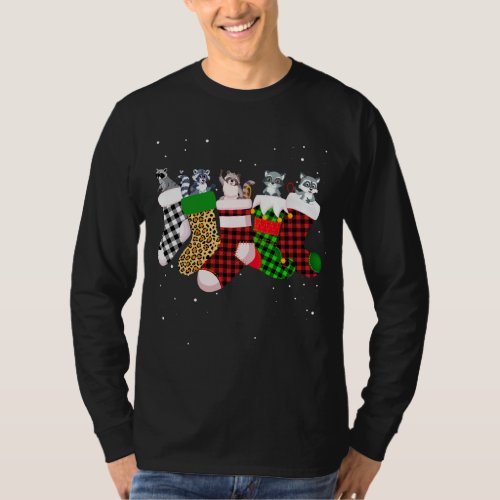 Funny Raccoon Christmas Socks Costume Merry Xmas G T_Shirt