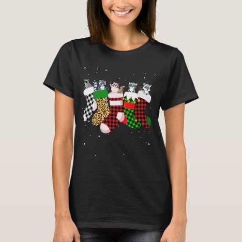 Funny Raccoon Christmas Socks Costume Merry Xmas G T_Shirt