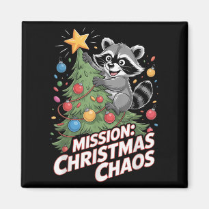 Funny Raccoon Christmas Trash Panda Xmas Magnet