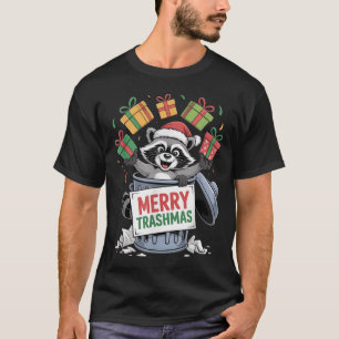 Funny Raccoon Christmas Trash Panda Xmas Merry Tra T-Shirt