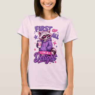 Funny Raccoon Confidence Graphic T-Shirt for Every