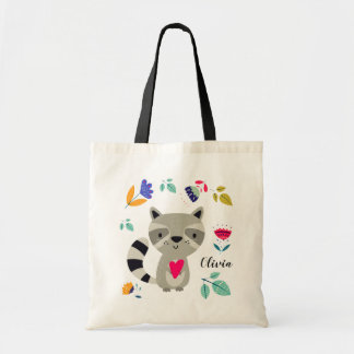 Funny Raccoon | Custom Name Gift Tote Bag