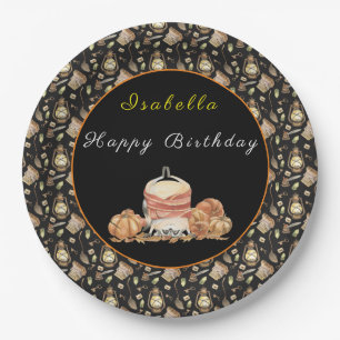 Funny Raccoon Customize Text and Color Paper Plates