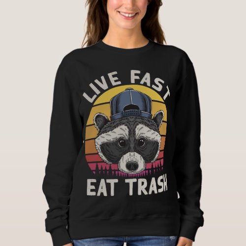 Funny Raccoon EAT TRASH Camping Retro Vintage Tras Sweatshirt