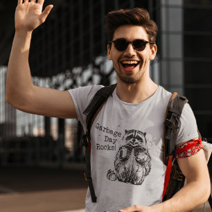 Funny Raccoon Eating Garbage Sketch Drawing Trash T-Shirt