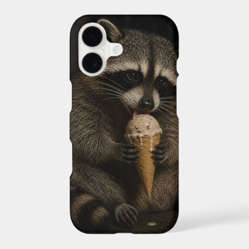 Funny Raccoon Eating Ice Cream iPhone 17 Case