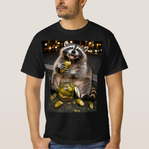 Funny Raccoon Eating Pickles Meme T-Shirt