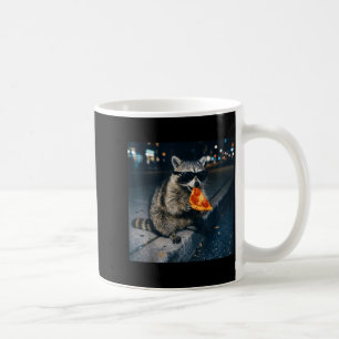 Funny raccoon eating pizza cute animal selfie coffee mug
