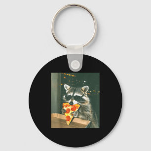 Funny Raccoon Eating Zza Animal Meme Men Women Kid Keychain