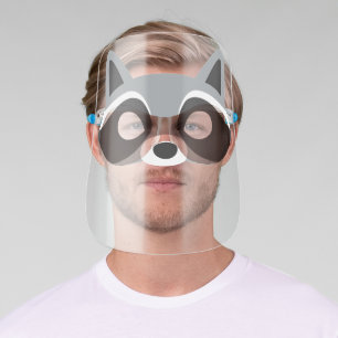 Funny Raccoon Face Cartoon Animal Face Shield