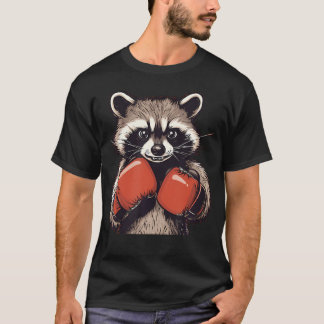 Funny Raccoon For Sport And Boxing Gloves T-Shirt