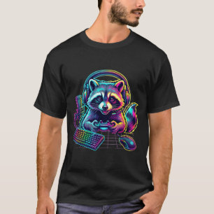 Funny Raccoon Gamer Video Game Gaming Lover T-Shirt