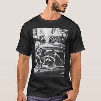 Funny Raccoon Gang Vintage Cool Feline T-Shirt