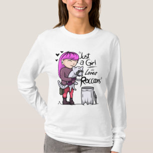 Funny Raccoon Gift Kids Cool Just A Girl Who Loves T-Shirt