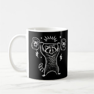 Funny Raccoon Gym Workout Hilarious Weightlifti Coffee Mug