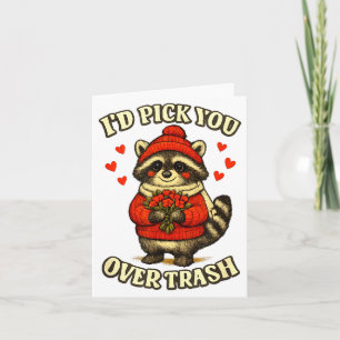 Funny Raccoon I’d Ck You Over Trash Valentines Day Card