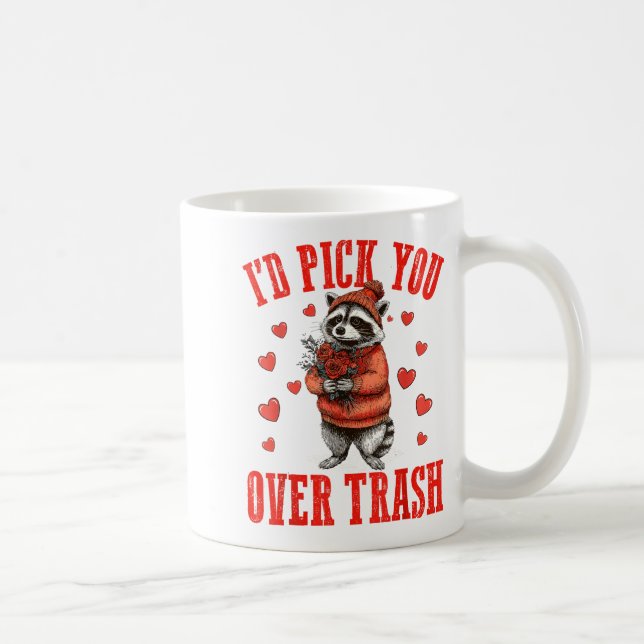 Funny Raccoon I’d Ck You Over Trash Valentines Day Coffee Mug (Right)