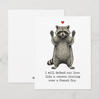 Funny Raccoon Love Valentine Card for Him Her